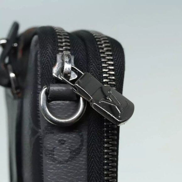 LOUIS VUITTON Monogram Eclipse Double Phone Pouch Gray - Picture 5 of 16